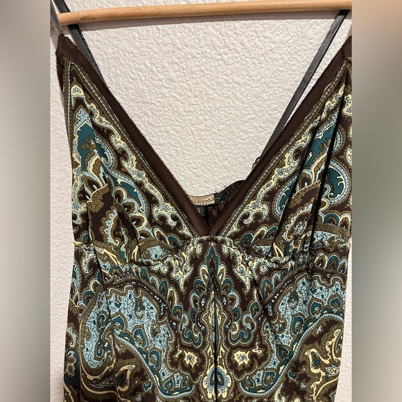 Rozae Nichols Vintage Y2K Indie Boho Paisley 100% Silk Maxi Dress USA Size Small - Picture 5 of 16